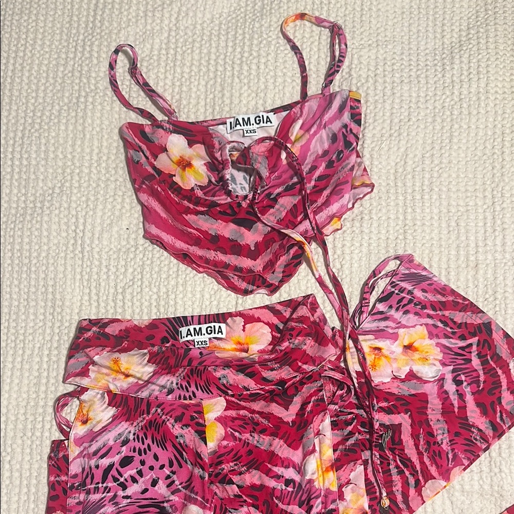 I.AM.GIA Pink Ruched Bra Intimates